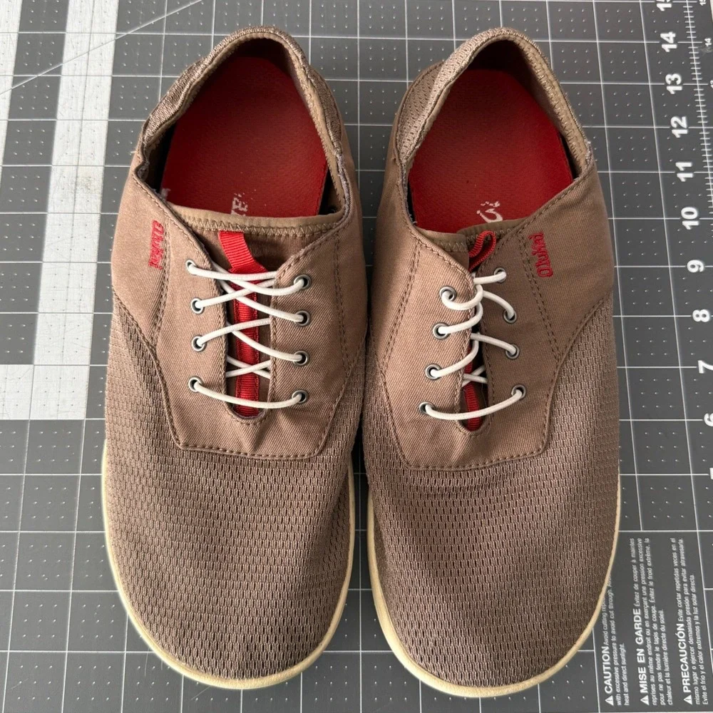 OluKai Nohea Moku Mens 9.5 Brown Slip On Boat‎ Shoes Comfort Outdoor Beachy